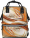 HCBPWVQA Abstract Orange White Lines Diaper Bag with Changing Pad and Pacifier Holder,