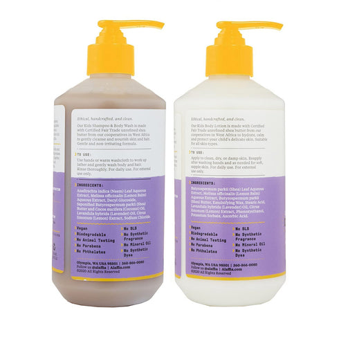 (16Oz) Alaffia Babies and Kids Shampoo & Body Wash and Body Lotion - Gentle Everyday Bath Essentials for Delicate