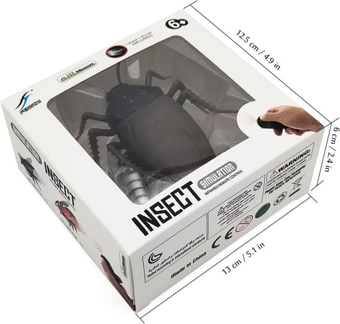 Tipmant RC Cockroach Remote Control Car, Realistic Big Insect Toy with Glowing Eyes for Kids