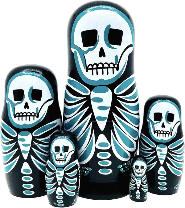 Lorveelo Skull Nesting Dolls - Cute Animal Matryoshka Doll Handmade Wooden Dolls for