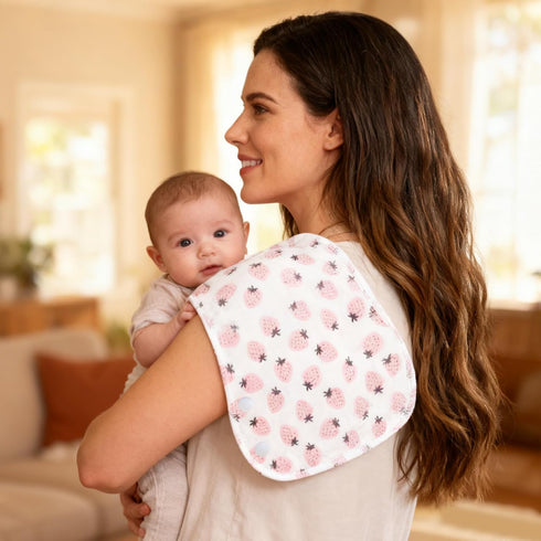 2-in-1 6 Pack 3 Burp Cloths and Baby Bips - Large Super Absorbent Soft Cotton Burping Cloths for Spit Up, Layers Thick