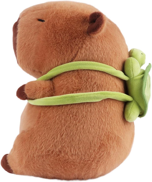Capybara Stuffed Animals - Soft Kawaii Rodents Plush with Turtle Backpack, 23cm/9.05inch - Best Birthday Gift for Kids