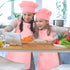 Children Chef Hat and Apron Set, Adjustable Kids Apron with 2 Pockets for Cooking Baking