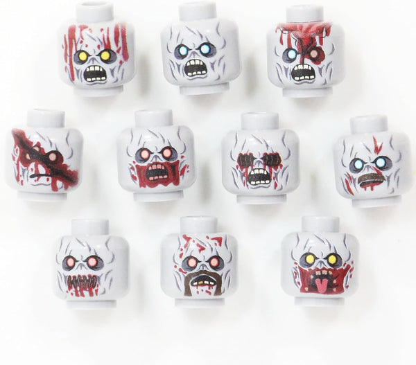 BrickTactical World War Zombie Head Pack for Minifigs