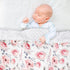Baby Blanket for Girls, Super Soft Double Layer Minky with Dotted Backing, Floral Design, 30 X 40 Inches