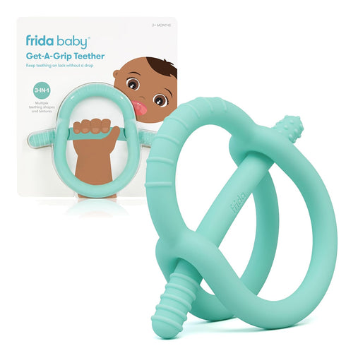 Frida Baby Get-A-Grip Teether for Teething Relief, 100% Food-Grade Silicone Toys for 0-18 Months