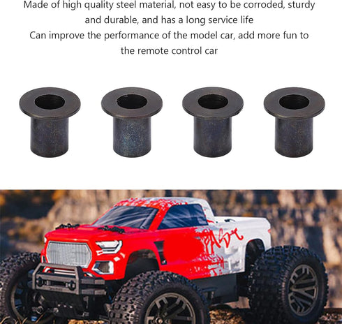RC Car Flanged Tube Parts, 4Pcs Steel Flange Tube Fits for Arrma 1/10 Remote Control Car