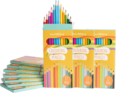 THE TWIDDLERS 10 Boxes of 12 Pack Colored Pencils Bulk (Total 120), Pre-Sharpened for Kids, School Supplies