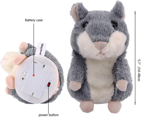 Talking Hamster, Interactive Stuffed Plush Animal, Talking Toy with Cute Sound Effects, Best Buddy for Kids Age 3+