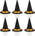 6pcs Mini Witch Hats for Crafts, Tiny Wizard Hat Felt Doll Witch Hat for Wine Bottle Decor, Halloween Decor
