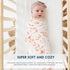 34 44 GRSSDER Super Soft Jersey Knit Swaddle Blanket for Baby Girls, Double Layer Reversible Receiving Blanket x Extra