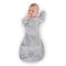 SwaddleDesigns Transitional Swaddle Sack with Arms Up, Heathered Gray with Stripe Trim, Small