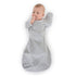 SwaddleDesigns Transitional Swaddle Sack with Arms Up, Heathered Gray with Stripe Trim, Small