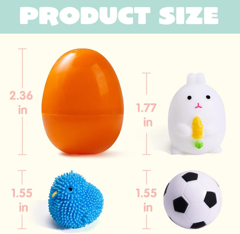 36 JOYIN PCS Prefilled Easter Eggs with Stress Relief Toys, Easter Toys for Egg Hunt, Basket Stuffers, Party Favors