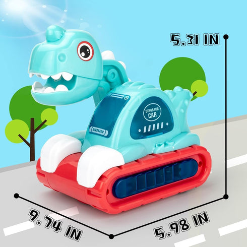 COVTOY Baby Toys for 1 Year Old - Musical Dinosaur Car with Sounds and Lights for 6-18 Months