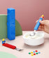 Vita Sharks Set (Set Colorful Bright Cutlery for Snacks, Fork and Spoon for Kids, Stackable Stainless Steel Blockware
