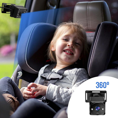 Oreilet 4.3" 1080P 360 150 2 Baby Car MirrorCamera, Rear Facing Backseat Baby Monitor Seat Mirror, Night Vision