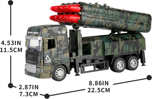 Youlechen 8 3 4 5 6 Army Toys for Boys, Military Toys with Missiles, Army Truck Toy with Light & Sounds, Die-cast