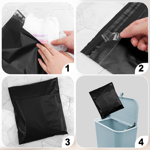pack 200,Black 9.84 13.78inches 2pcs Incontinence Pad Disposal Bags of Adult Diaper Disposal Bags x Opaque Disposable