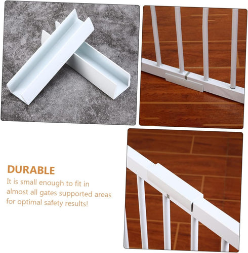 6pcs Safety Door Reinforcement Slot Fence Repair Groove for Stairs Dog Gate, PVC White