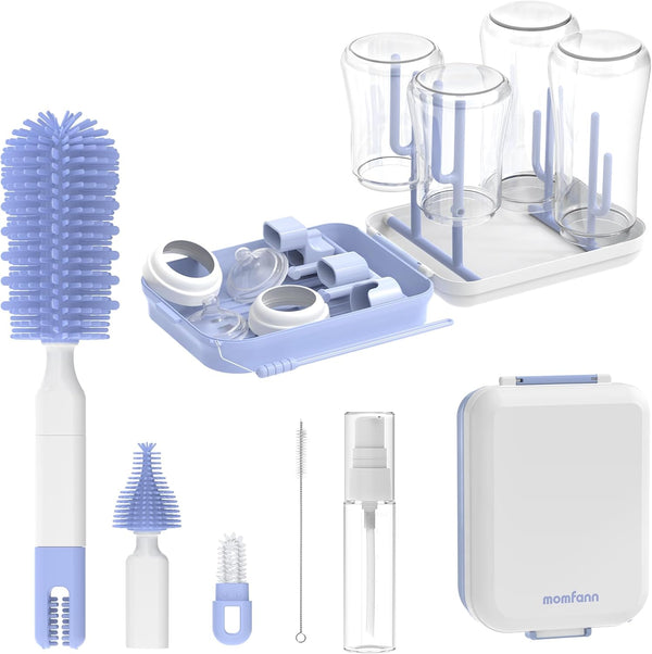 Baby Bottle Brush Set,8 in 1 Magnetic Design Cleaner Bottle Brush Kit