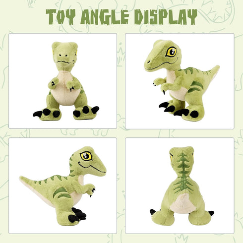 TCBunny Baby Dinosaur 12" Bedtime Plush Toy, Kid's Gifts for Boys and Girls (Green Velociraptor)