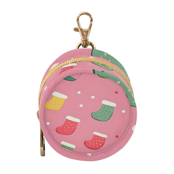 YETTASBIN Christmas Socks Portable Pacifier Holder Case with Metal Hook Buckle & Zipper