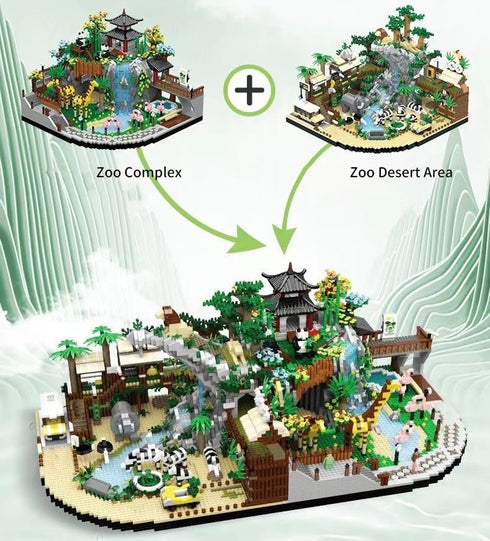 Zoo Building Model Set, 5000 Pcs Micro Building Toys, Creative Zoological Park Model Set, Gift for Adults and Kids (822)