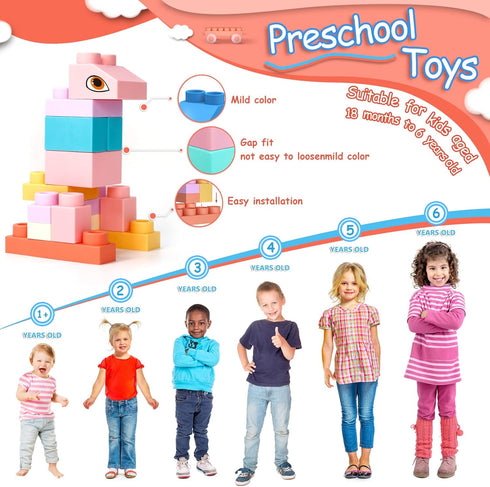 Top STEM Soft Building Block Sets for Kids Aged 18 months to 6 years old.Mega Building Blocks for preschool.Large Construction Block Toys for Toddler to Improve Imagination?Creativity?Hands-on Ability