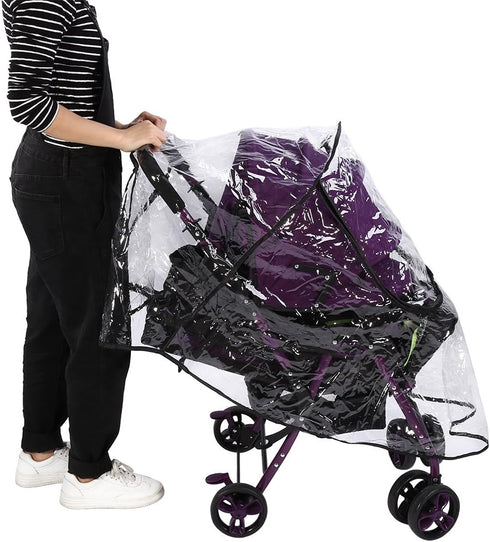Fdit Clear Baby Stroller Rain Cover, Universal Waterproof PVC Ventilation Windproof Dust Weather Umbrella Pram Cover