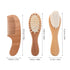 Set Hairbrush Comb for Newborns, Soft Wool Bristles with Beech Wood Handle, Gentle Scalp Care Grooming Kit for Boys