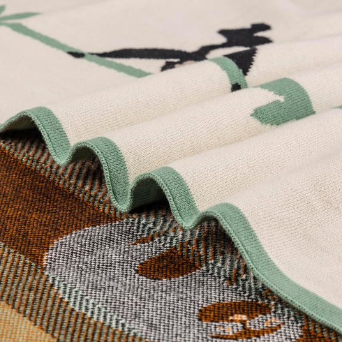 Moyra Collective Cozy Baby Blanket Knitted Cotton | Soft, & Breathable Newborn & Infant Blanket | Cute Animal Prints|