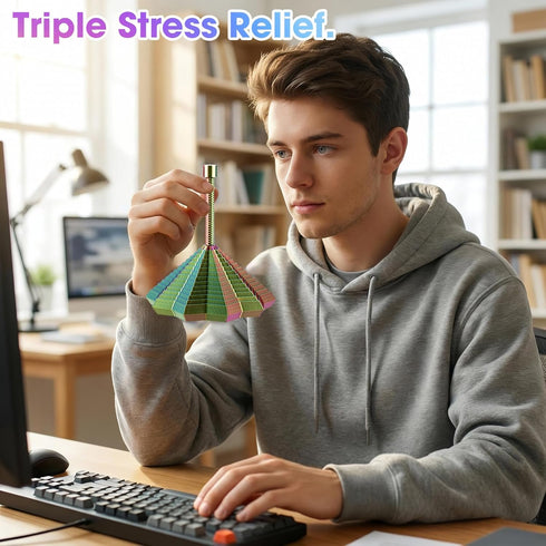 DITUFIDGTS 3D Printed Star Easter Fidget Toys Adults Teen with Detachable Handle, Dual Motion Sensory Toys