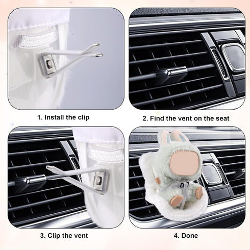 BOXOB 3.94-6.69in Dolls Car Seat, Decorative Car Doll Sofa with Furry Cushion & Fragrant Tablets Cute Air Vents Chair