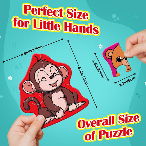 Wild Animal Puzzles for Kids Aged 3+, Educational Montessori Toys for Toddlers, Preschool Learning Game