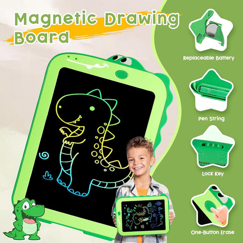LCD Writing Tablet for Kids, Colorful Drawing Board, Educational Doodle Pad Dinosaur Toys for Ages 2-8