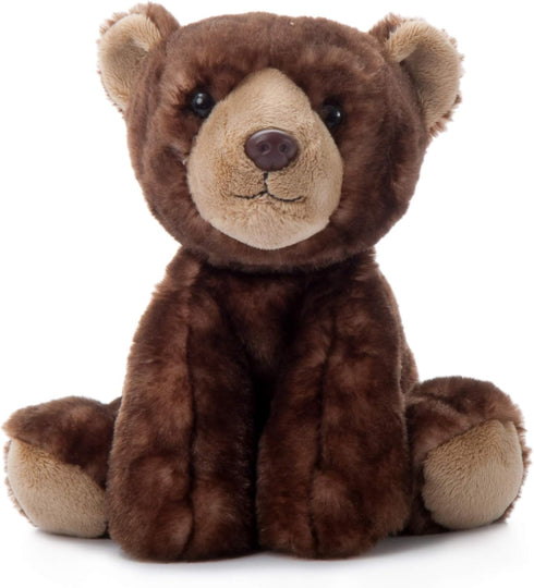 The Petting Zoo Brown Bear Stuffed Animal, Gifts for Kids, Wild Onez Zoo Animals, Brown Bear Plush Toy 9 inches