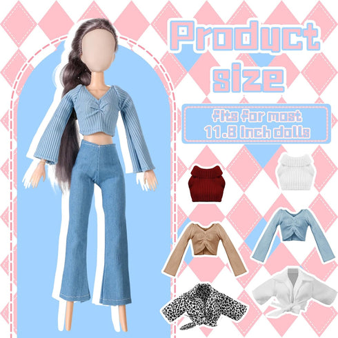 6 11.8 Inch Bencailor Pcs Doll Clothes for Doll Clothing Outfit Accessories Winter Coat Tops Swimwear T Shirt Dress