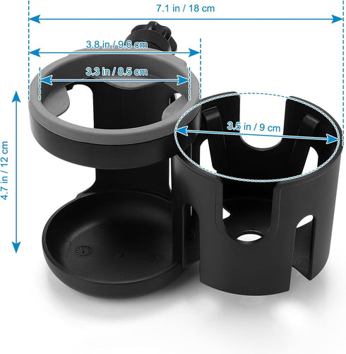 Accmor Universal Cup Holder - Stroller and Bike Cup Holder, 360° Rotatable Large Caliber Design for Stroller