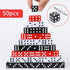50 Set 16mm 6 Pieces Dice Standard Game Dices with Black White Red Acrylic Sided Colored Bulk Casino Dice for Casino