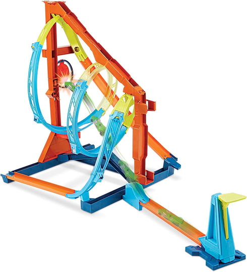 Hot Wheels Toy Car Track Set, Track Builder Unlimited Corkscrew Twist Kit Playset with 1:64 Scale Vehicle