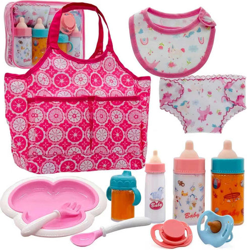 Linkyloop Baby Doll Accessories Magic Bottle Set - Doll Feeding Pretend Playset with