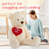 Giant Teddy Bear Stuffed Animal 52" - Big Plush Toy with Heart, I Love You Teddy Bear Gift for Kids