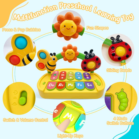 6-12 3 6 9 12 18 4 1 Baby Piano Toy Months Light Up Music Keyboard Baby Toys for Months with Modes, Infant Educational
