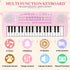 37 3 4 5 6, M SANMERSEN Kids Piano Keyboard, Keys Music Keyboard Piano Toys with Microphone, Portable Dual Speaker