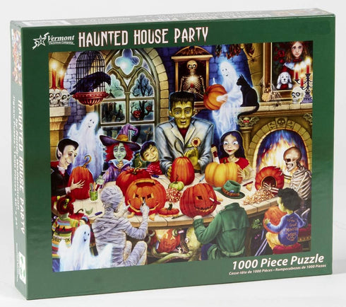 Haunted House Party Jigsaw Puzzle, 1000 Piece Halloween Puzzle by Vermont Christmas Company