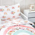Sets Set 4 Set Toddler Bedding for Girls, Rainbow Toddler Crib Bedding Piece Pink Floral Toddler Comforter Includes