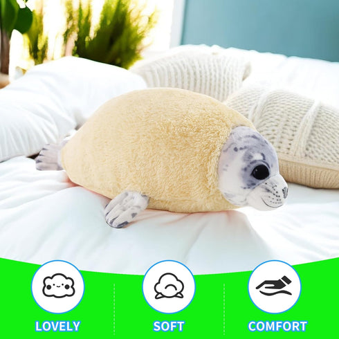 20’’ Molting Seal Plush Pillow, Chubby Blob Seal Stuffed Animal, Cute Kids' Throw Pillow, Gifts for Birthday,