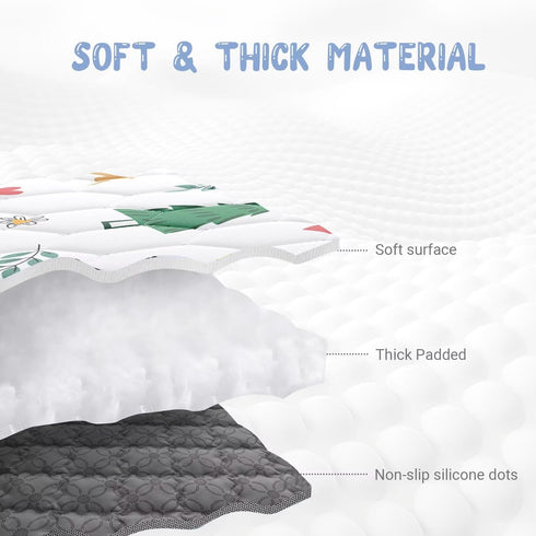 50" 50" Tummy (50x50, Baby Play Mat X Playpen Mat Thicken One-Piece Baby Crawling Mat Non-Slip Cushioned Baby Floor