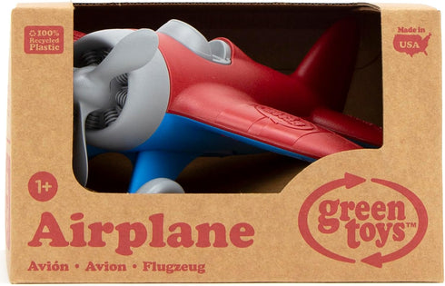 Green Toys Airplane, Red/Blue - Pretend Play, Motor Skills, Kids Flying Toy Vehicle. No BPA, phthalates, PVC.